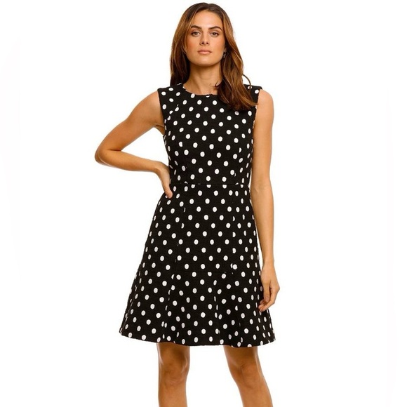 NWT - J. Crew Marcy Polka Dot Sleeveless Black Dress - Tweed - Size 6 - Picture 1 of 7